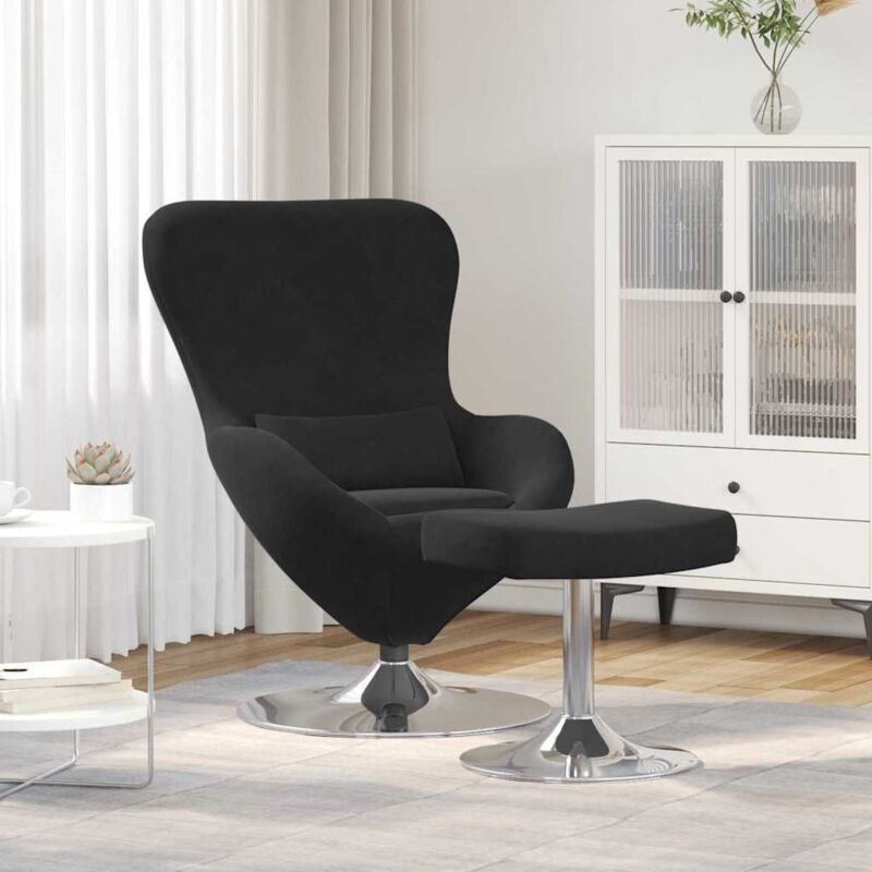 foto del prodotto vidaxl - poltrona uovo 2 pcs nero 63 x 73 x 90 cm velluto