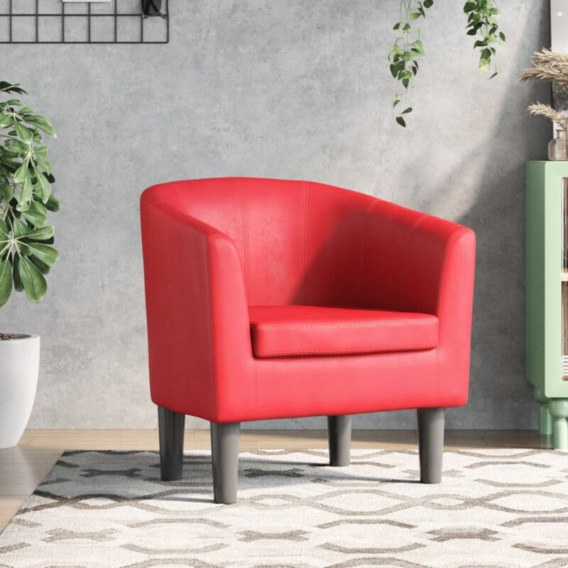 foto del prodotto vidaxl poltroncina a pozzetto rossa in similpelle 768866