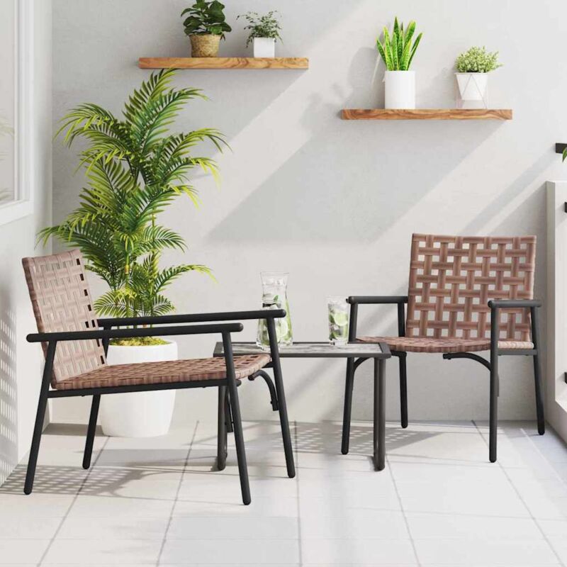 foto del prodotto vidaxl poltrone da giardino 2 pz nere 79x56x73,5 cm in rattan