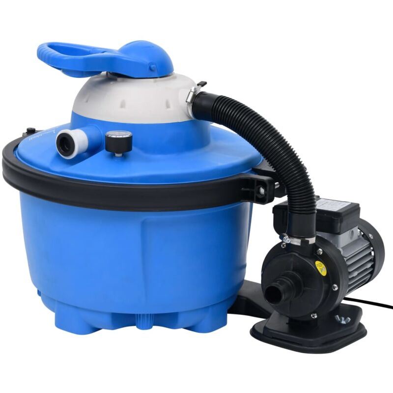 foto del prodotto vidaxl pompa con filtro a sabbia blu e nera 385x620x432 mm 200w 25l