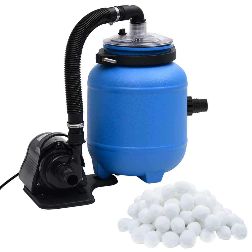 foto del prodotto vidaxl pompa con filtro per piscina nera e blu 4 m h