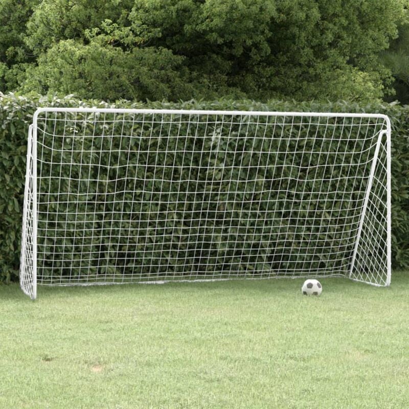 foto del prodotto vidaxl porta da calcio con rete bianca 366x122x182 cm in acciaio