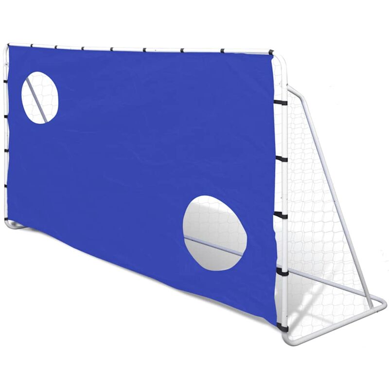 foto del prodotto vidaxl porta da calcio e telone con buchi per allenamento 240x92x150cm