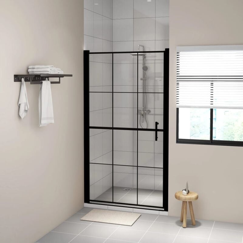 foto del prodotto vidaxl porta da doccia in vetro temperato e struttura nera stile elegante varie misure dimensioni 100 x 178 cm