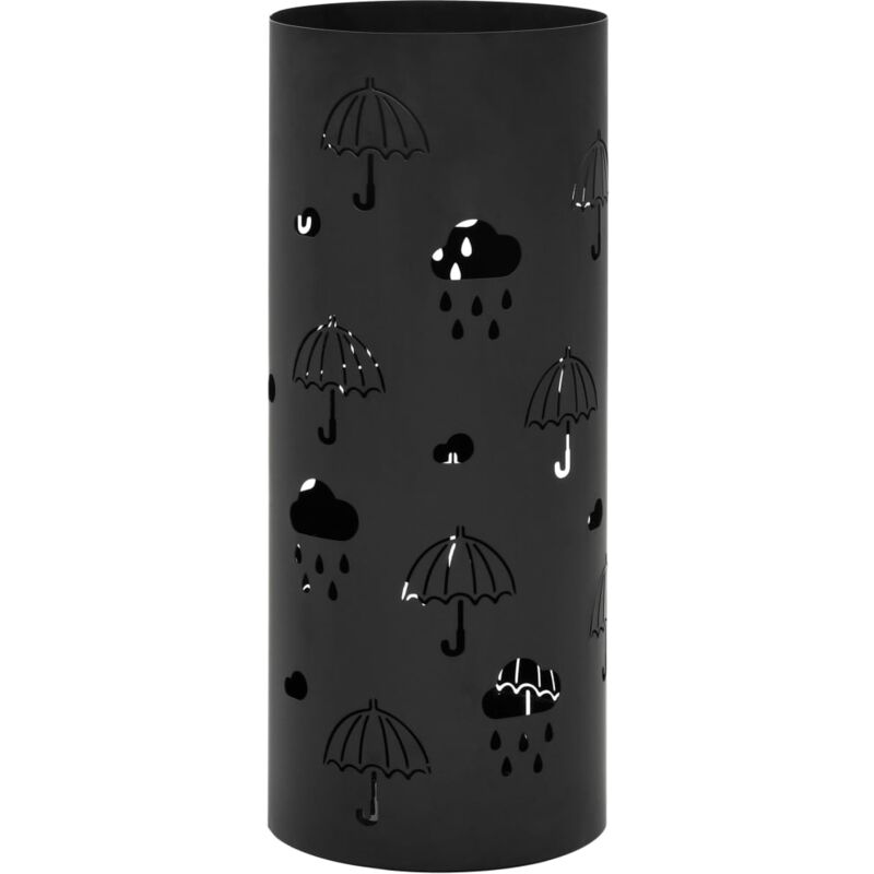 foto del prodotto vidaxl porta ombrelli con motivi a ombrelli in acciaio nero