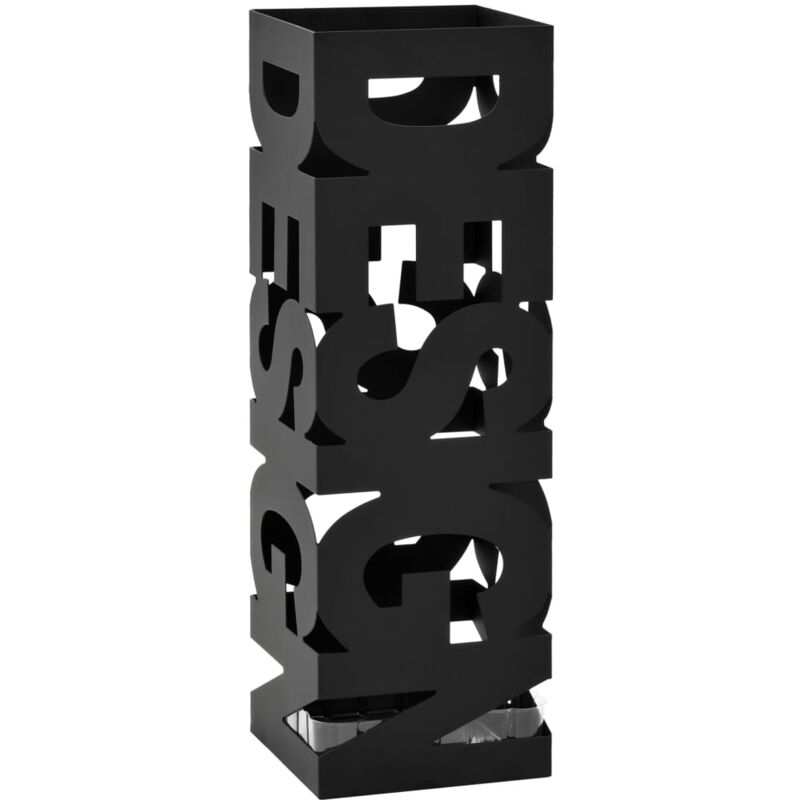 foto del prodotto vidaxl porta ombrelli design in acciaio nero