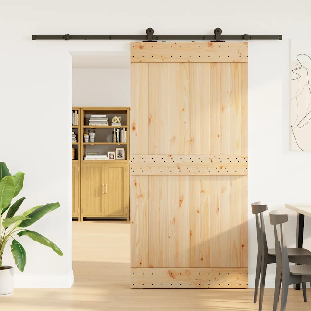 foto del prodotto vidaxl porta scorrevole con set hardware 100x210cm legno massello pino