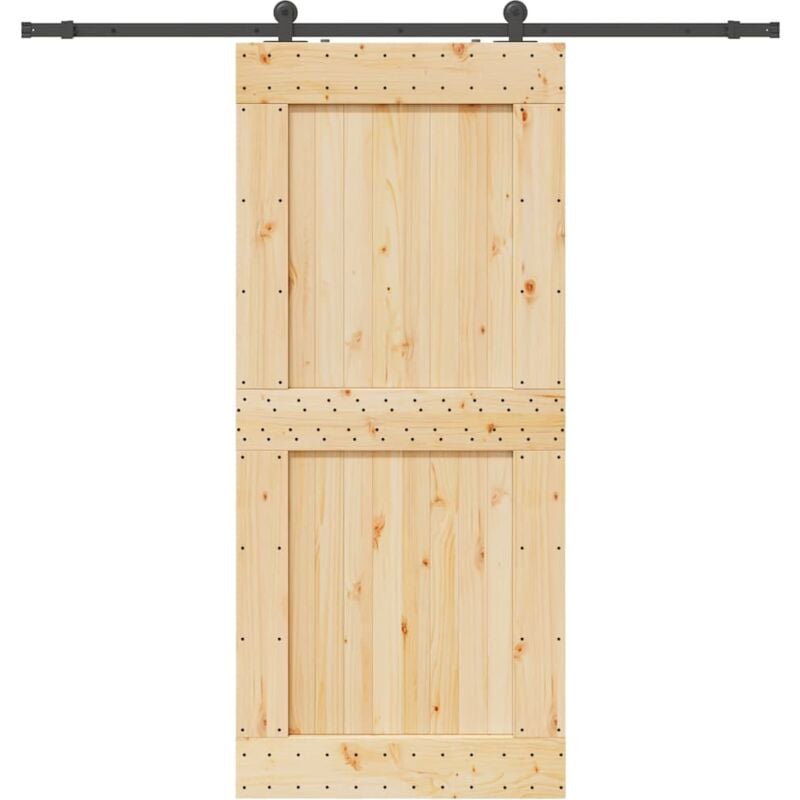 foto del prodotto vidaxl porta scorrevole con set hardware 100x210cm legno massello pino