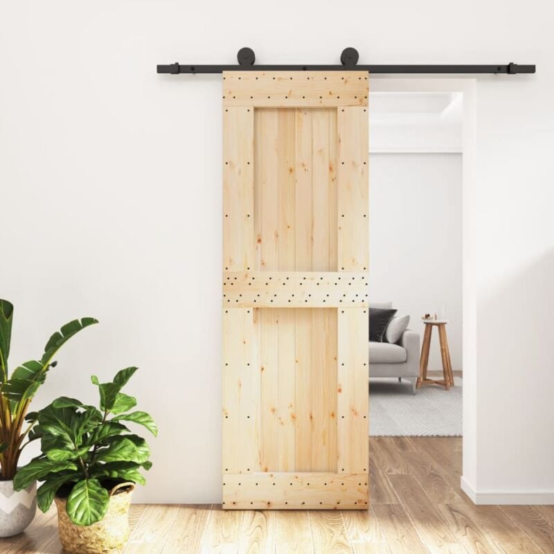 foto del prodotto vidaxl porta scorrevole con set hardware 70x210 cm legno massello pino