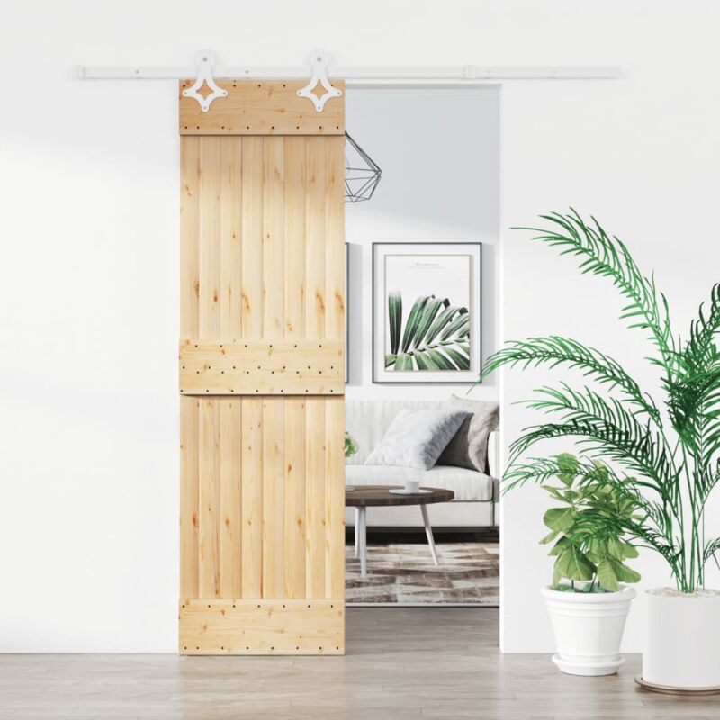 foto del prodotto vidaxl porta scorrevole con set hardware 70x210 cm legno massello pino
