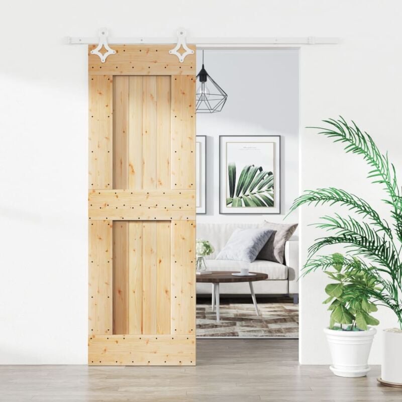 foto del prodotto vidaxl porta scorrevole con set hardware 70x210 cm legno massello pino