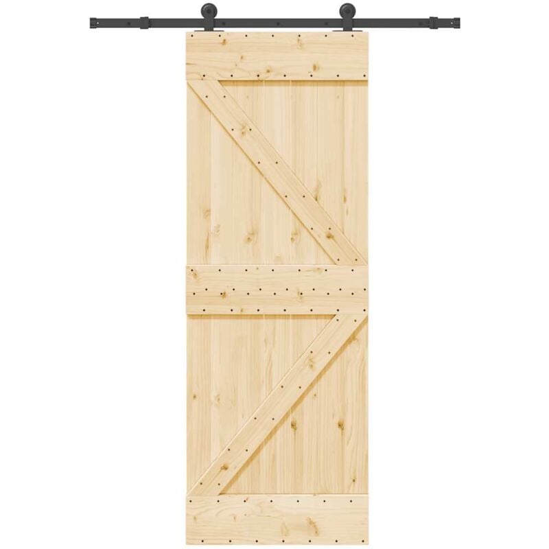 foto del prodotto vidaxl porta scorrevole con set hardware 70x210 cm legno massello pino