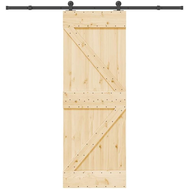 foto del prodotto vidaxl porta scorrevole con set hardware 70x210 cm legno massello pino
