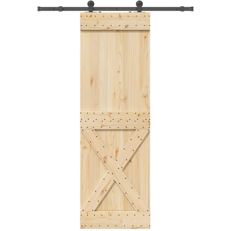 foto del prodotto vidaxl porta scorrevole con set hardware 70x210 cm legno massello pino 993782