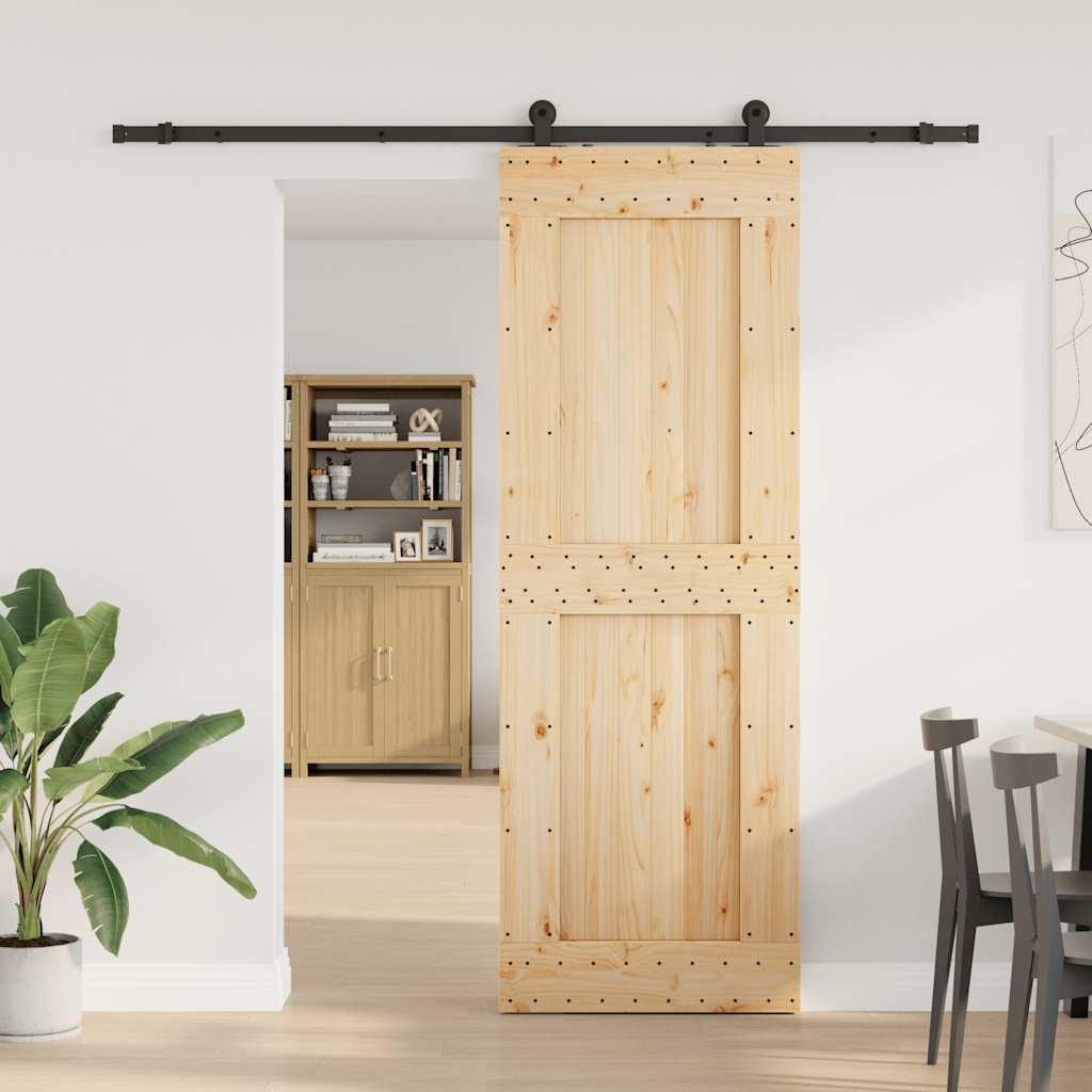 foto del prodotto vidaxl porta scorrevole con set hardware 80x210 cm legno massello pino
