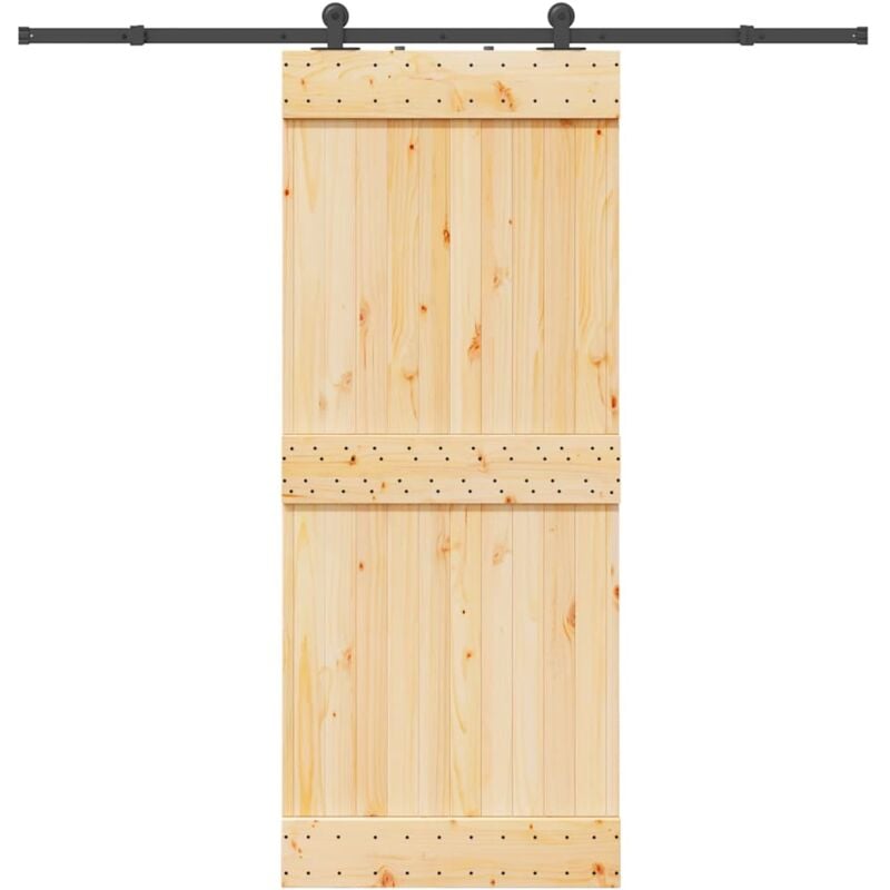 foto del prodotto vidaxl porta scorrevole con set hardware 85x210 cm legno massello pino