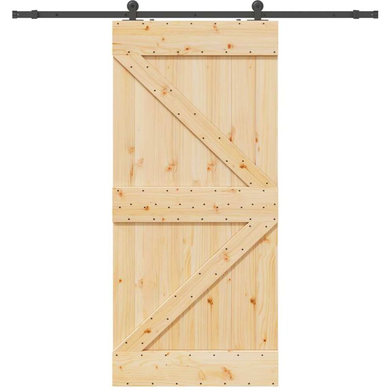 foto del prodotto vidaxl porta scorrevole con set hardware 90x210 cm legno massello pino