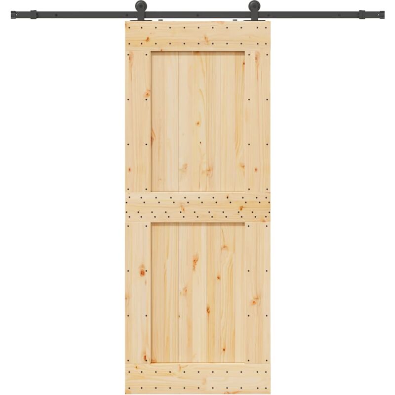foto del prodotto vidaxl porta scorrevole con set hardware 90x210 cm legno massello pino