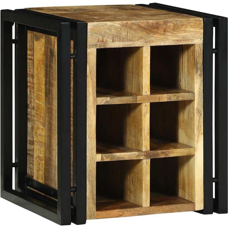 foto del prodotto vidaxl portabottiglie 34.5 x 35 x 39 cm legno massiccio di mango grezzo