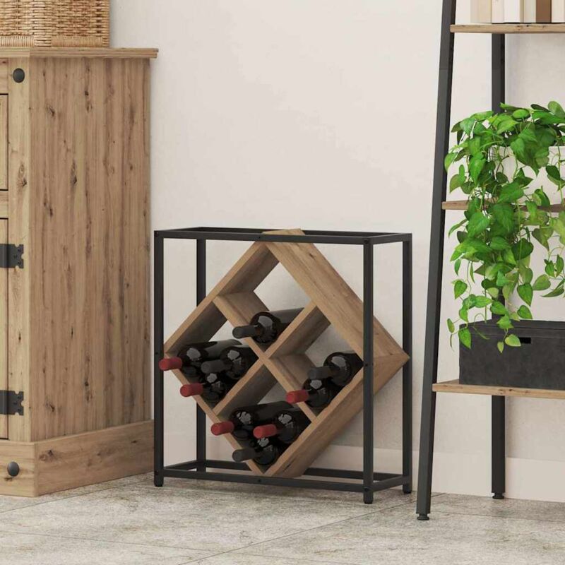 foto del prodotto vidaxl portabottiglie artisan in quercia 51x18x52,5 cm in legno ingegnerizzato