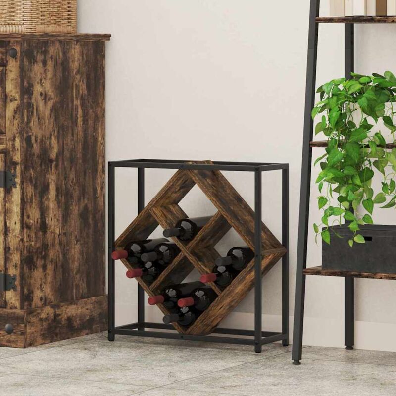 foto del prodotto vidaxl portabottiglie in rovere affumicato 51x18x52,5 cm in legno ingegnerizzato