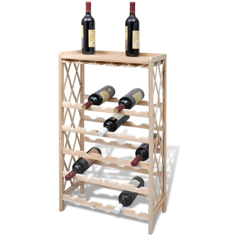 foto del prodotto vidaxl portabottiglie per 25 bottiglie di vino legno massello di abete