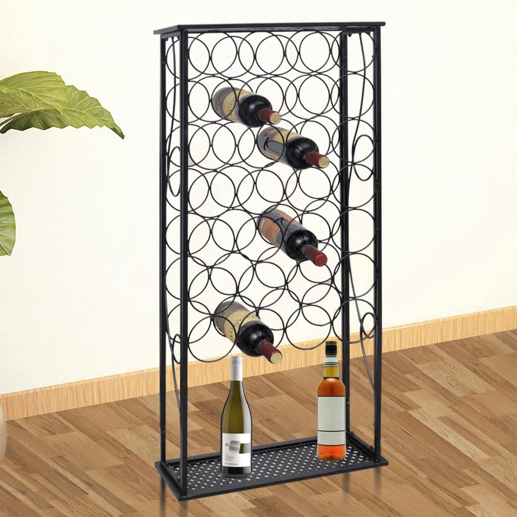 foto del prodotto vidaxl portabottiglie per 28 bottiglie di vino in metallo