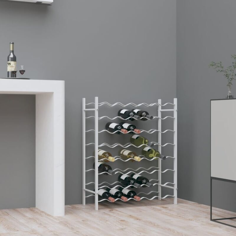 foto del prodotto vidaxl portabottiglie per 48 bottiglie bianco in metallo