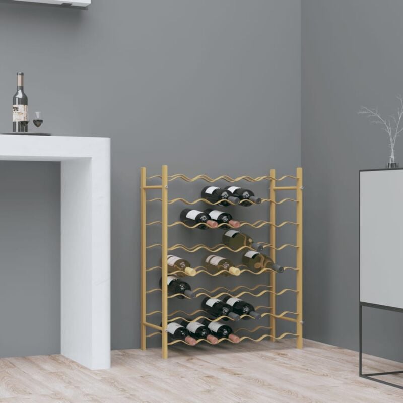 foto del prodotto vidaxl portabottiglie per 48 bottiglie dal design semplice vari colori colore oro