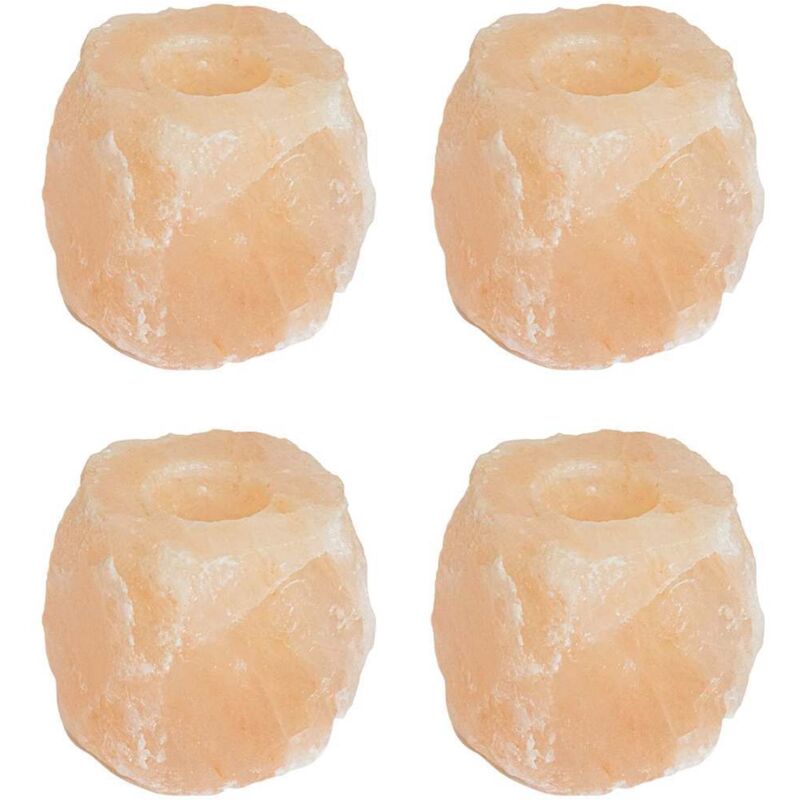 foto del prodotto vidaxl portacandele in pietra di sale 4 pz 2,8 kg rosa