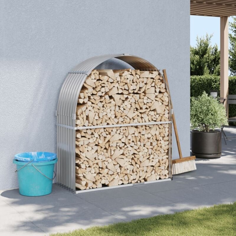 foto del prodotto vidaxl portaceppi grigio chiaro 120x45x140 cm in acciaio zincato
