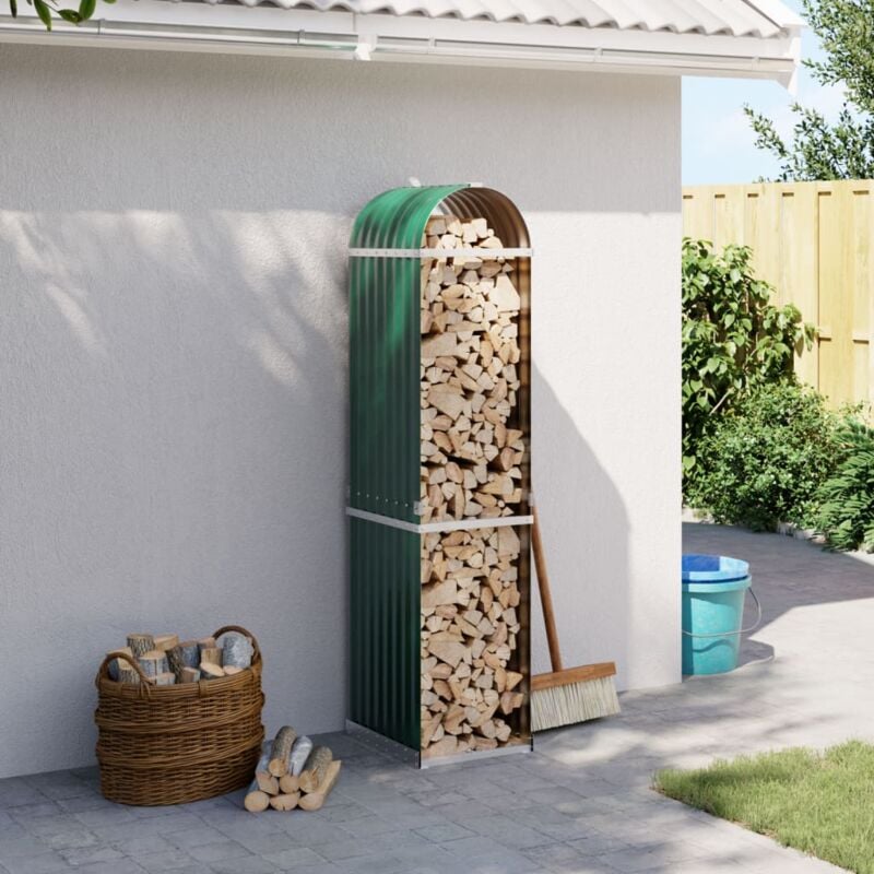 foto del prodotto vidaxl portaceppi verde 40x45x170 cm in acciaio zincato