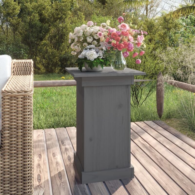 foto del prodotto vidaxl portafiori grigio 40x40x60 cm in legno massello di pino