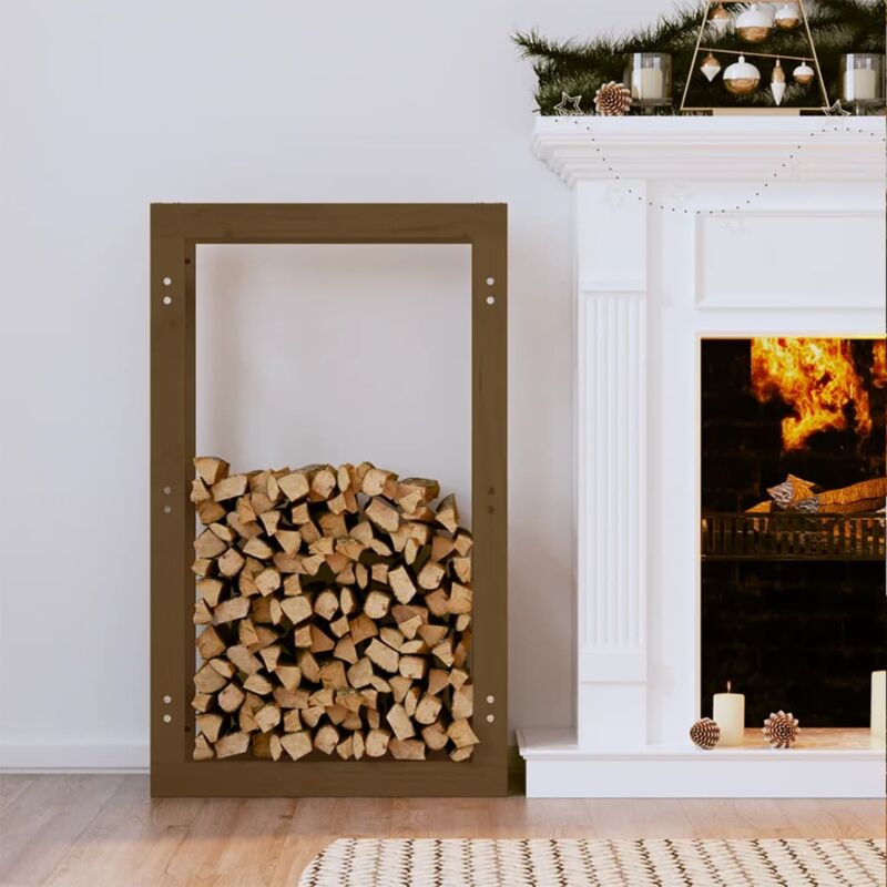 foto del prodotto vidaxl portalegna marrone ambra 60x25x100 cm in legno massello di pino