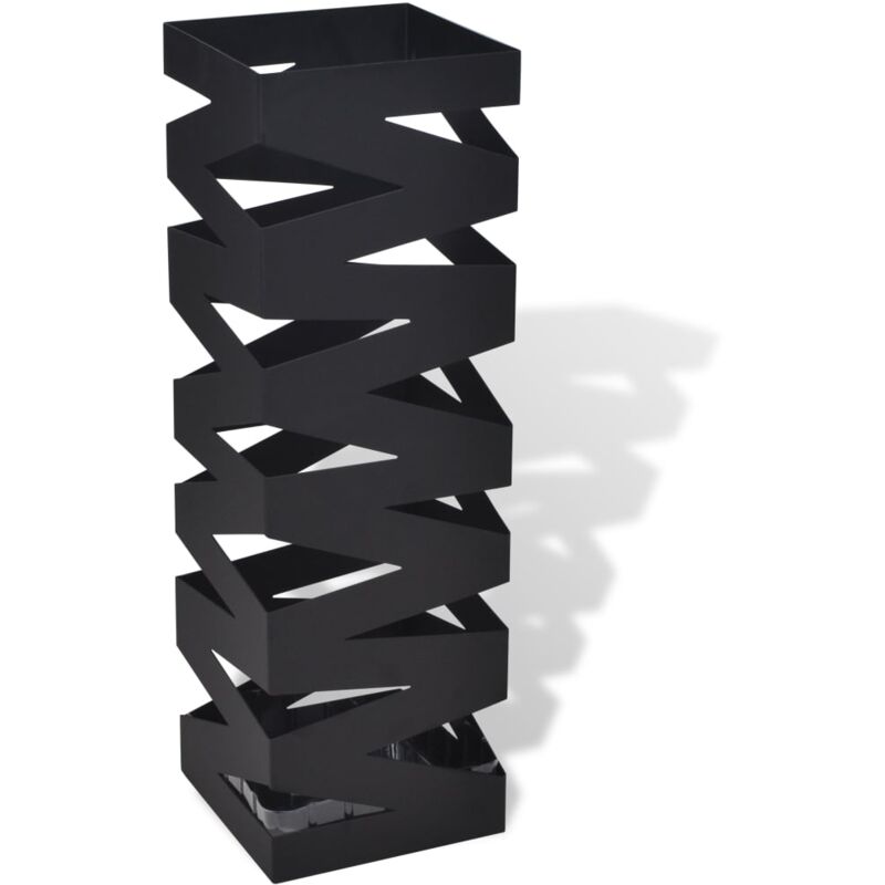 foto del prodotto vidaxl portaombrelli bastoni passeggio quadrato acciaio 48,5 cm nero
