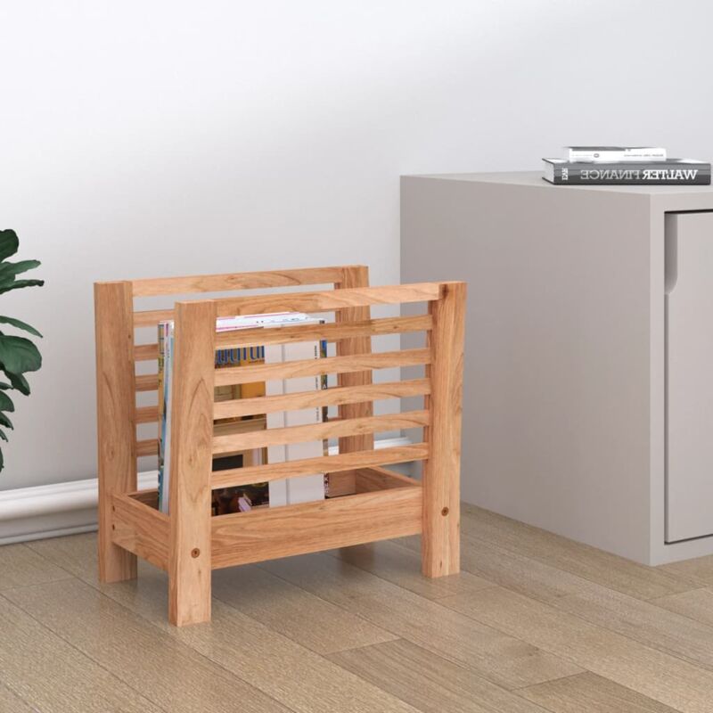 foto del prodotto vidaxl portariviste 40x26,5x38,5 cm in legno massello di noce
