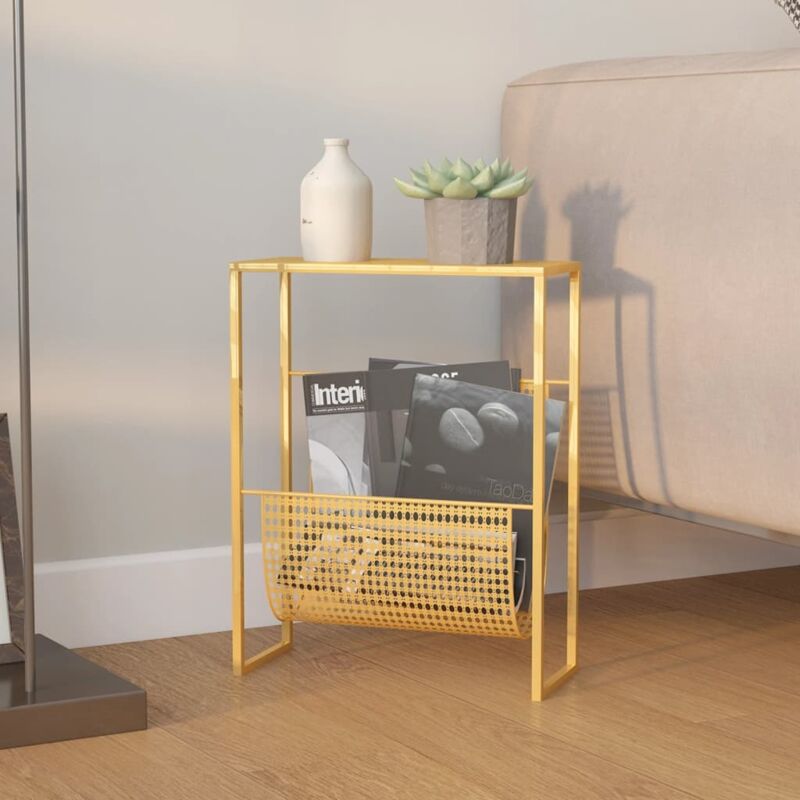 foto del prodotto vidaxl portariviste oro 35x15x45 cm in acciaio