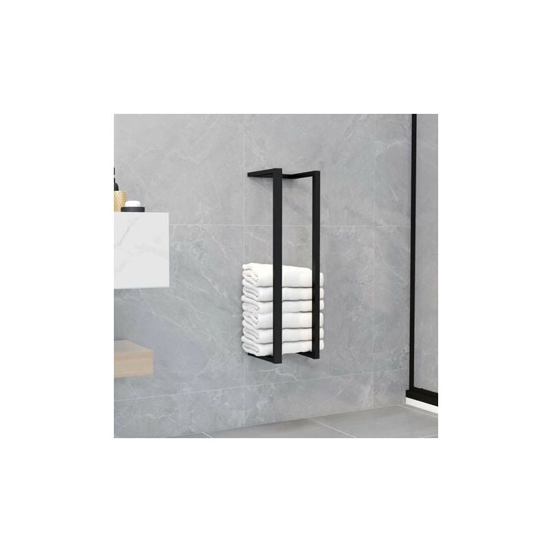 foto del prodotto vidaxl portasciugamani nero 9,8x7,9x37,4 cm ferro