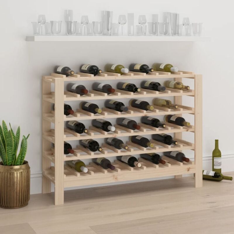 foto del prodotto vidaxl portavini 109,5x30x82 cm in legno massello di pino