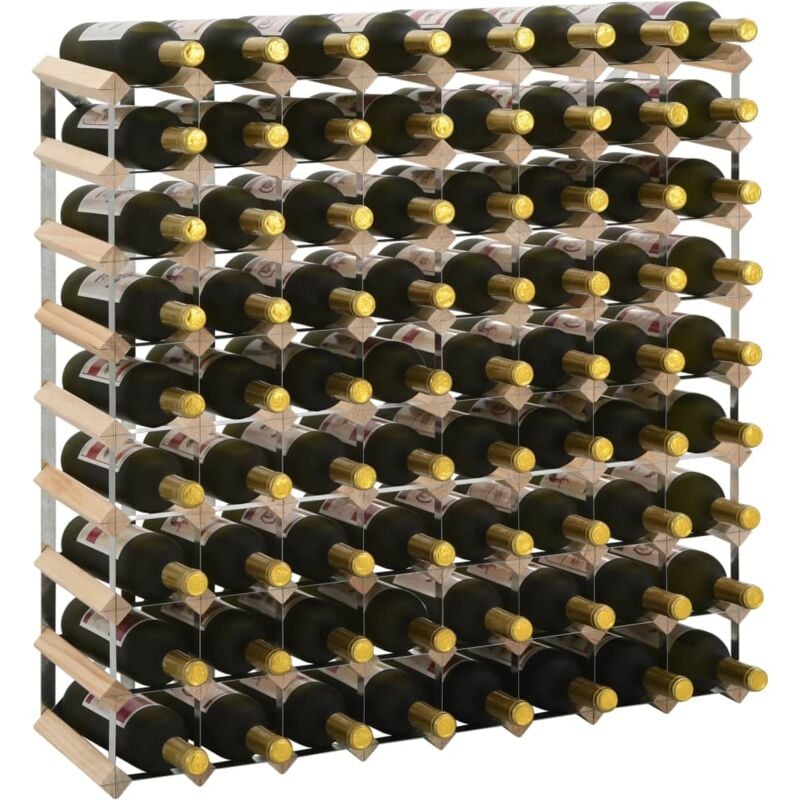 foto del prodotto vidaxl portavini from bottles in solid wood pino, various sizes dimensioni 72 bottiglie