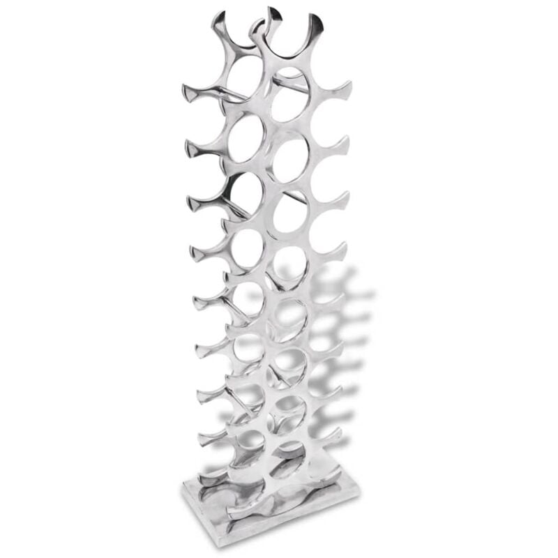 foto del prodotto vidaxl portavini in alluminio argento 27 bottiglie