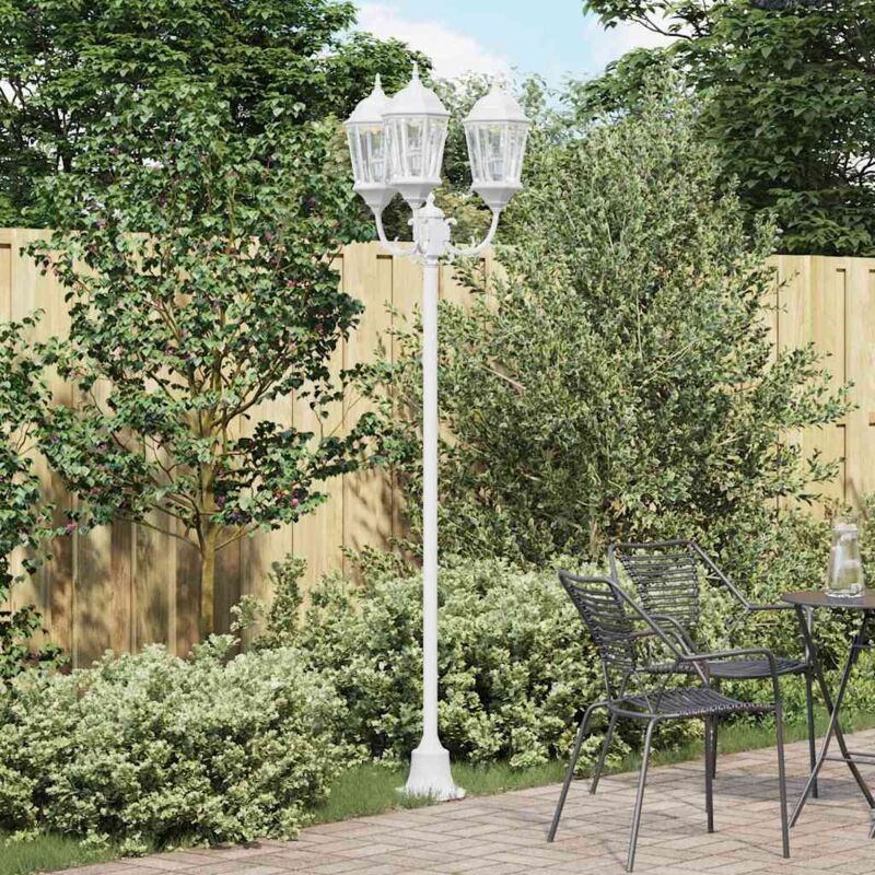 foto del prodotto vidaxl posto luce da giardino bianco alluminio, vetro