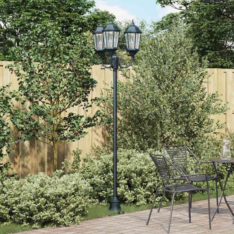 foto del prodotto vidaxl posto luce da giardino verde scuro alluminio, vetro