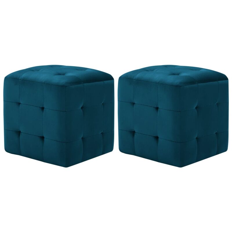 foto del prodotto vidaxl pouf 2 pz blu 30x30x30 cm in velluto 484971