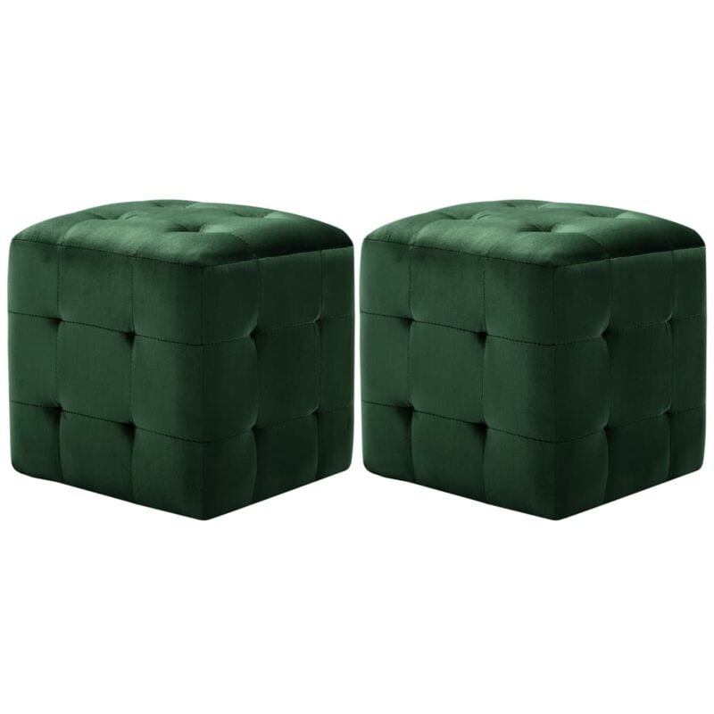 foto del prodotto vidaxl pouf 2 pz verde 30x30x30 cm in velluto
