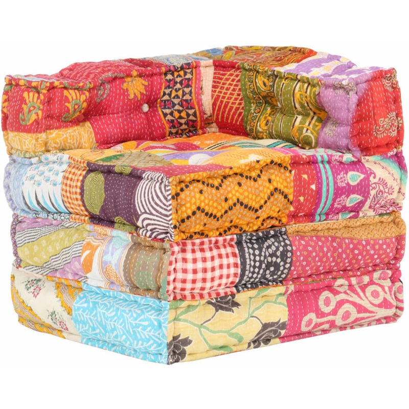 foto del prodotto vidaxl pouf modulare in tessuto patchwork