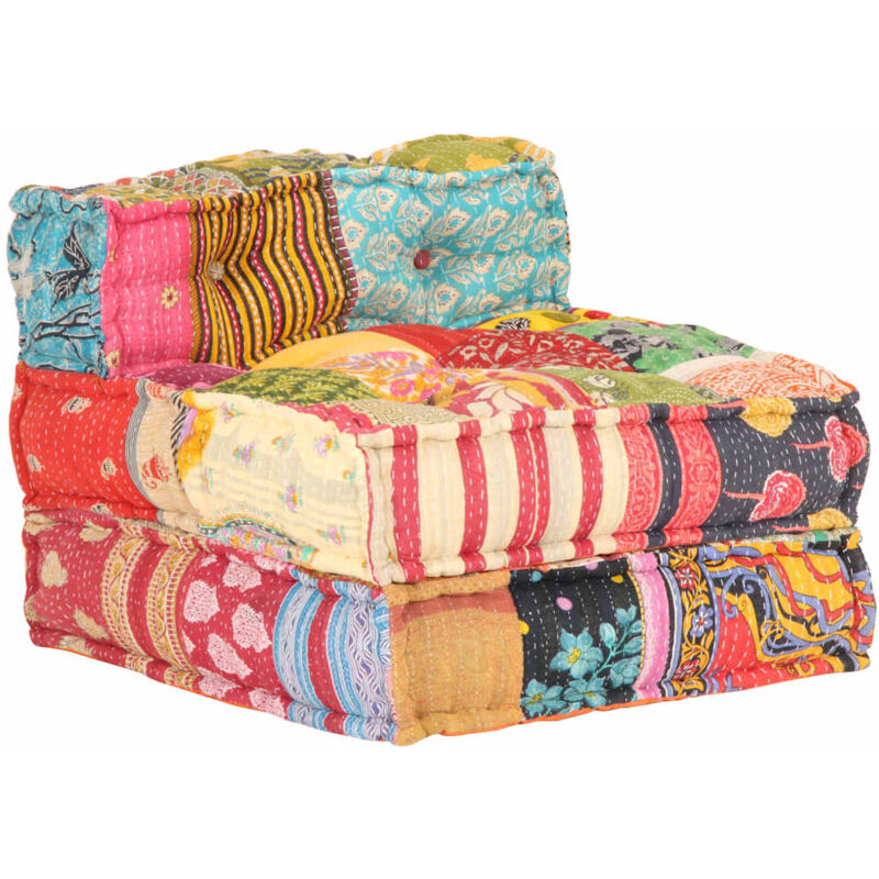foto del prodotto vidaxl pouf modulare in tessuto patchwork