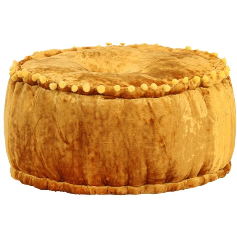 foto del prodotto vidaxl pouf rotondo in velluto 40x20 cm senape