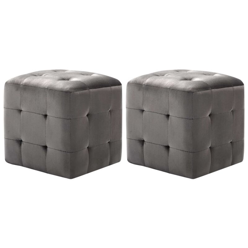 foto del prodotto vidaxl pouf set 2 pz poggiapiedi elegante in velluto design moderno vari colori colore grigio