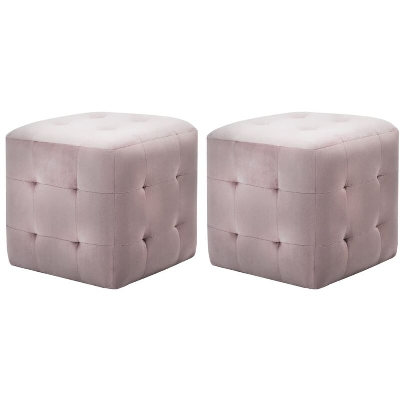 foto del prodotto vidaxl pouf set 2 pz poggiapiedi elegante in velluto design moderno vari colori colore rosa